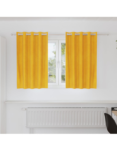 Tende oscuranti 2 pcs Giallo senape 140 x 140 cm Velluto
