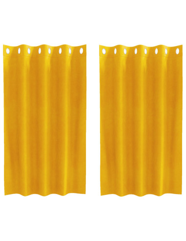 Tende oscuranti 2 pcs Giallo senape 140 x 140 cm Velluto