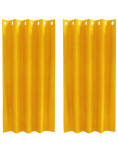 Tende oscuranti 2 pcs Giallo senape 140 x 175 cm Velluto