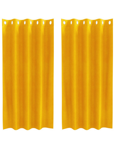 Tende oscuranti 2 pcs Giallo senape 140 x 175 cm Velluto