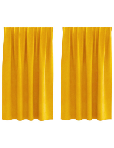 Tende oscuranti 2 pcs Giallo senape 140 x 140 cm Velluto
