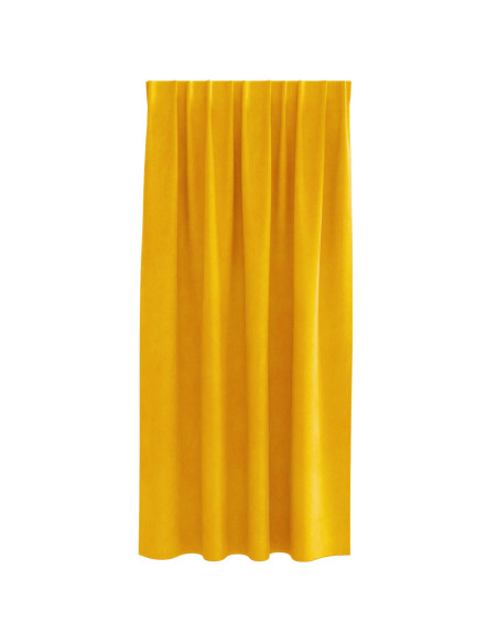 Tende Blackout  con nastro superiore 2 pz Giallo Senape Velluto