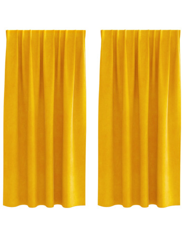 Tende oscuranti 2 pcs Giallo senape 140 x 175 cm Velluto