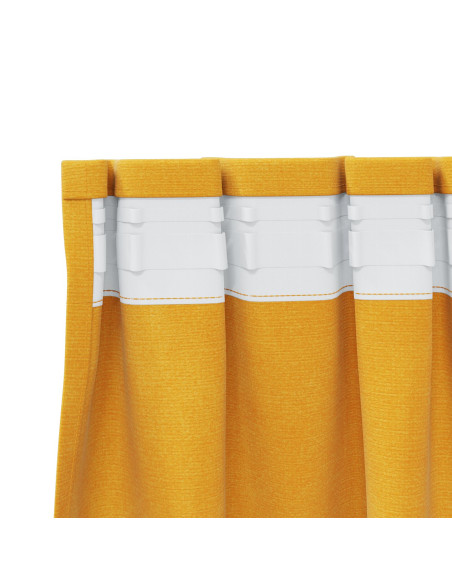 Tende Blackout  con nastro superiore 2 pezzi Giallo Senape in Velluto