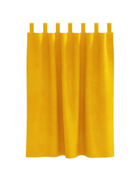 Tende Blackout  con anelli di sospensione 2 pezzi Giallo Senape Velluto