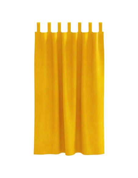 Tende oscuranti  con anelli da appendere 2 pezzi giallo senape in velluto