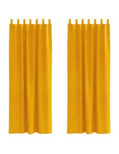 Tende oscuranti 2 pcs Giallo senape 140 x 245 cm Velluto