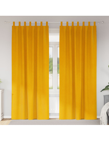 Tende oscuranti 2 pcs Giallo senape 140 x 245 cm Velluto