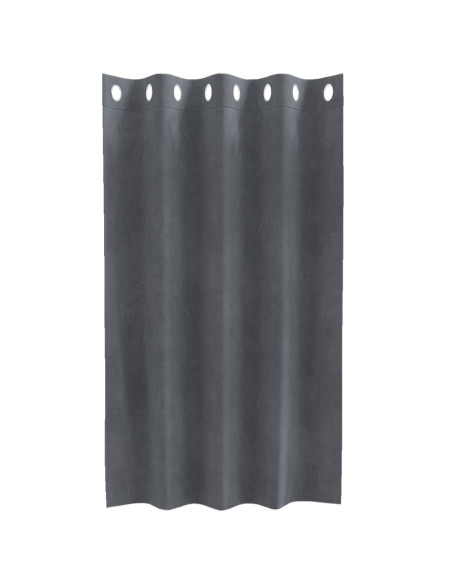 Tende Blackout  con occhielli 2 pezzi in velluto grigio chiaro super