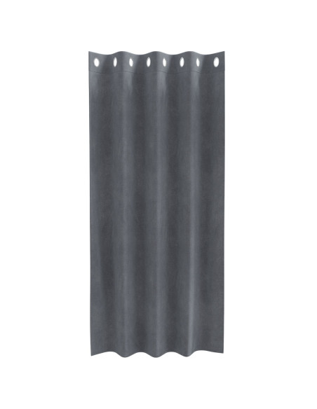 Tende oscuranti  con occhielli 2 pezzi in velluto grigio chiaro super