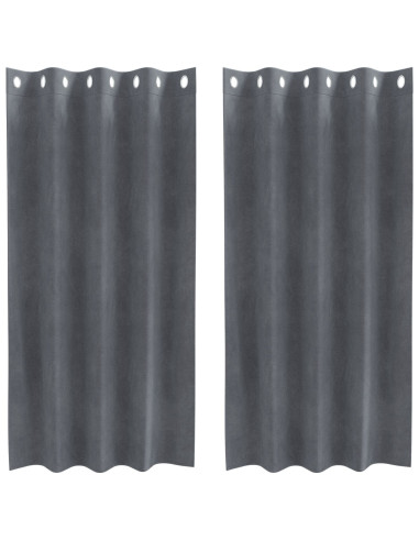 Tende oscuranti 2 pcs Grigio chiaro 140 x 175 cm Velluto