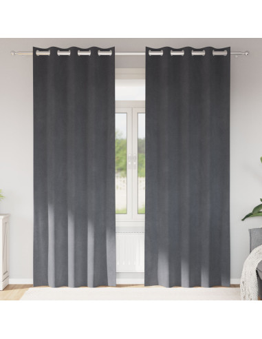 Tende oscuranti 2 pcs Grigio chiaro 140 x 245 cm Velluto