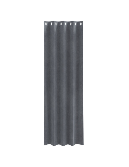 Tende Blackout  con occhielli 2 pezzi in velluto grigio super chiaro