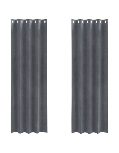 Tende oscuranti 2 pcs Grigio chiaro 140 x 260 cm Velluto