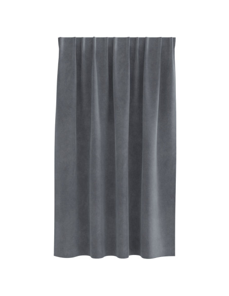 Tende Blackout  con nastro superiore 2 pezzi in velluto grigio chiaro super