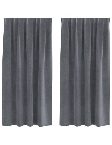 Tende oscuranti 2 pcs Grigio chiaro 140 x 175 cm Velluto