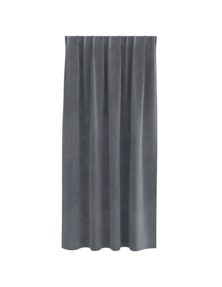 Tende Blackout  con nastro superiore 2 pezzi in velluto grigio chiaro