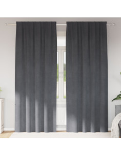 Tende oscuranti 2 pcs Grigio chiaro 140 x 245 cm Velluto