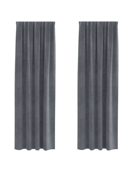 Tende oscuranti 2 pcs Grigio chiaro 140 x 245 cm Velluto