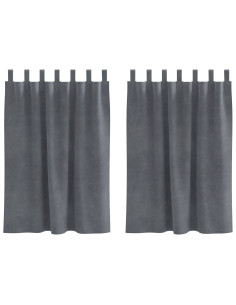 Tende oscuranti 2 pcs Grigio chiaro 140 x 140 cm Velluto