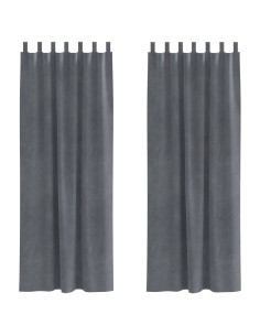 Tende oscuranti 2 pcs Grigio chiaro 140 x 225 cm Velluto