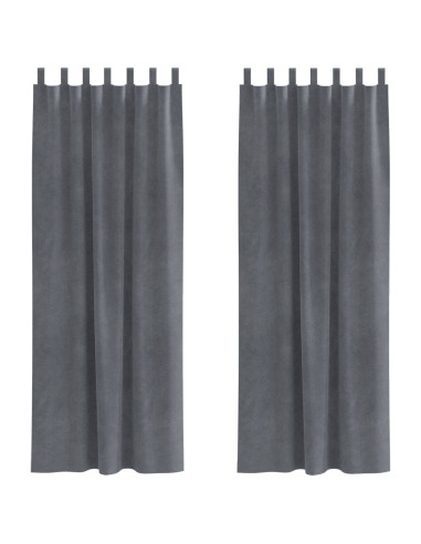 Tende oscuranti 2 pcs Grigio chiaro 140 x 225 cm Velluto