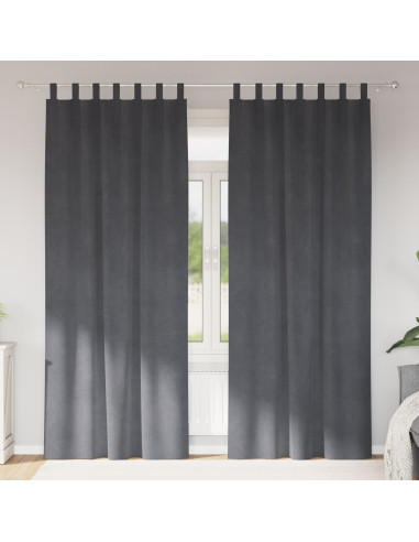 Tende oscuranti 2 pcs Grigio chiaro 140 x 225 cm Velluto