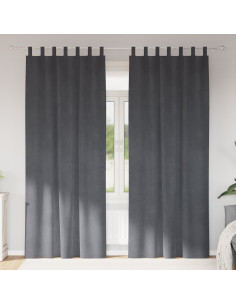 Tende oscuranti 2 pcs Grigio chiaro 140 x 260 cm Velluto