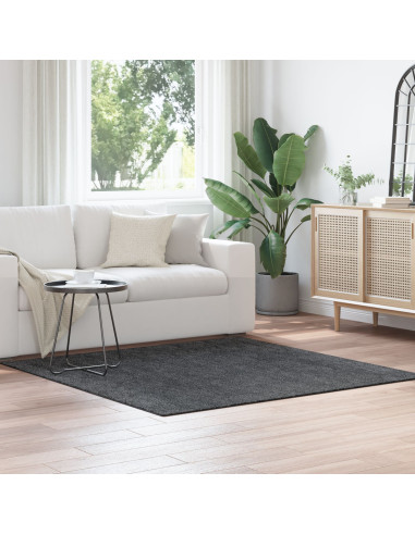 Tappeto Shaggy Antiscivolo Grigio scuro 160 x 160 cm PP