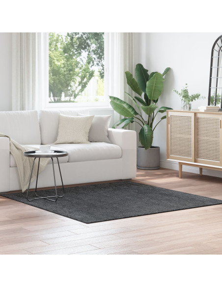 Tappeto Shaggy Antiscivolo Grigio scuro 160 x 160 cm PP