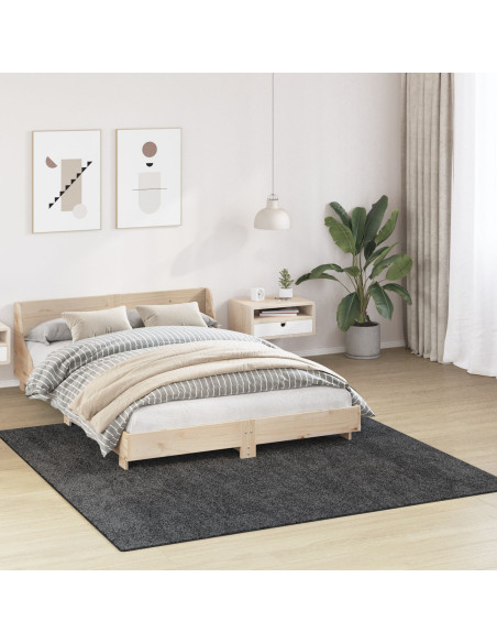 Tappeto Shaggy Antiscivolo Grigio scuro 200 x 200 cm PP