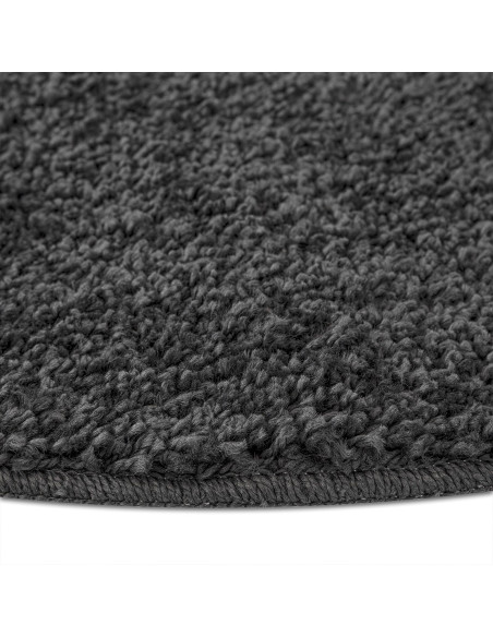 Tappeto Shaggy con supporto in lattice Grigio Scuro ø90 cm