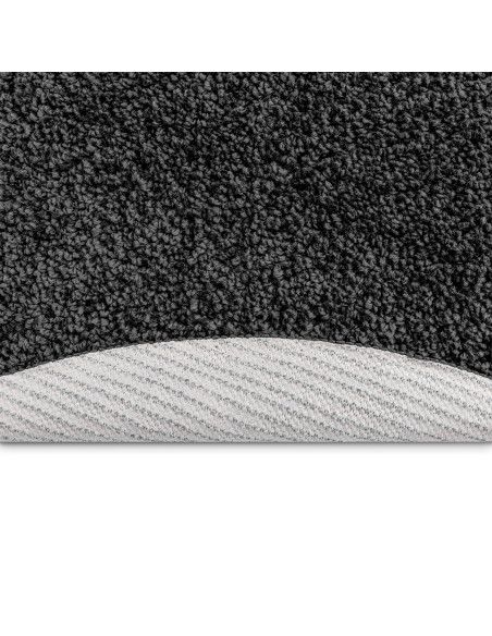 Tappeto Shaggy con supporto in lattice Grigio scuro ø120 cm