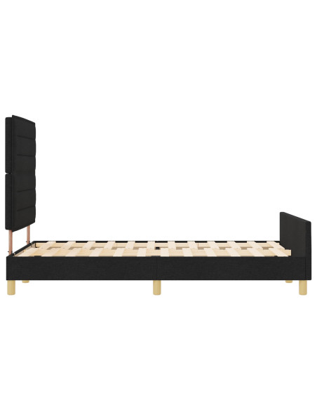 Struttura del letto con testiera Nero 160 x 200 cm Tessuto