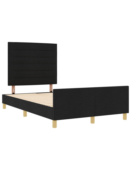 Struttura del letto con testiera Nero 160 x 200 cm Tessuto