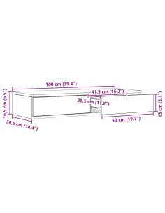 Cassetti per letto Grigio cemento 100 x 36,5 x 16,5 cm 2