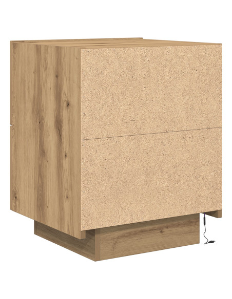 Comodini con Luci LED 2 pezzi Rovere Artigianale 45x40x55 cm