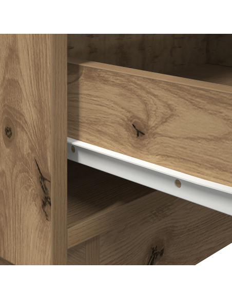 Comodini con Luci LED 2 pezzi Rovere Artigianale 45x40x55 cm