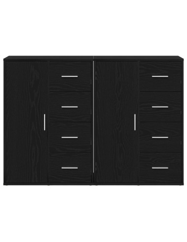 Credenza 2 pcs Rovere Nero 60 x 31 x 84 cm Legno multistrato