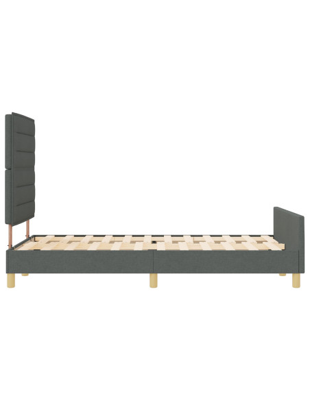 Struttura del letto Grigio scuro 160 x 200 cm Tessuto