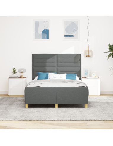 Struttura del letto Grigio scuro 160 x 200 cm Tessuto