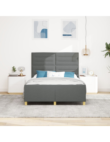 Struttura del letto Grigio scuro 160 x 200 cm Tessuto
