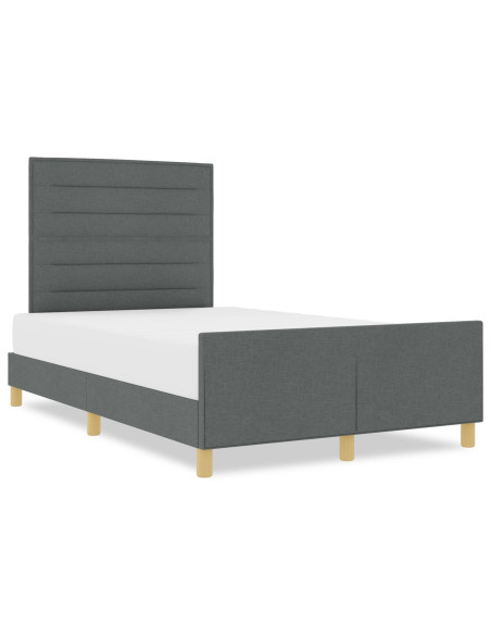 Struttura del letto Grigio scuro 160 x 200 cm Tessuto