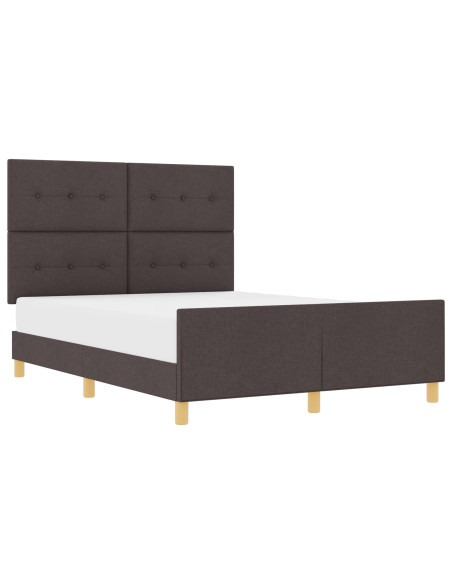 Struttura del letto Marrone scuro 160 x 200 cm Tessuto