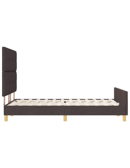 Letto Dark Brown 160x200 cm Tessuto