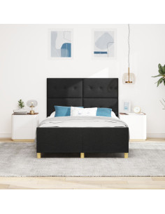 Struttura del letto con testiera Nero 160 x 200 cm Tessuto