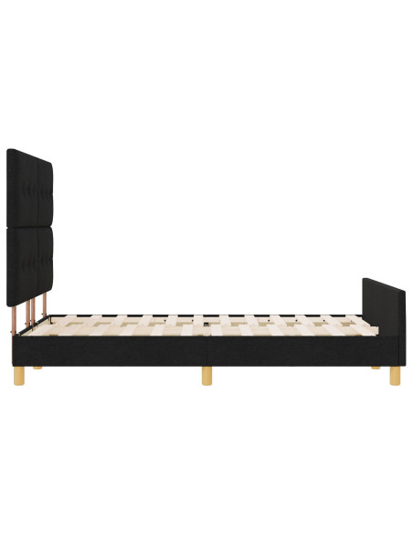 Struttura del letto con testiera Nero 160 x 200 cm Tessuto