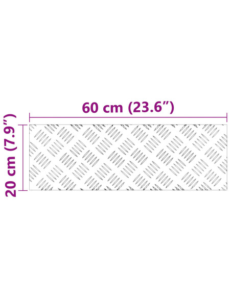 Piaste di Acciaio Checker 2 pz Antiscivolo 60x20 cm