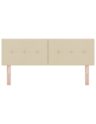 Testiera con testiera Crema 144 cm Pelle Sintetica