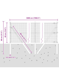 Palo della recinzione Verde 50 x 0,4 m (25 x 25 mm rete)